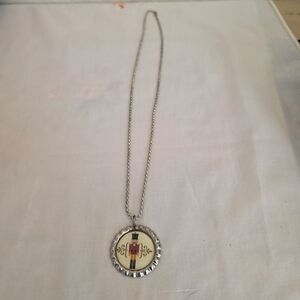 Nutcracker Necklace With Bottle Cap Look And 24 Inch Beaded Chain